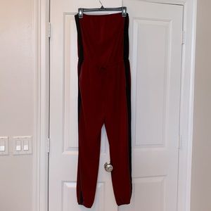 Strapless jogger jumpsuit